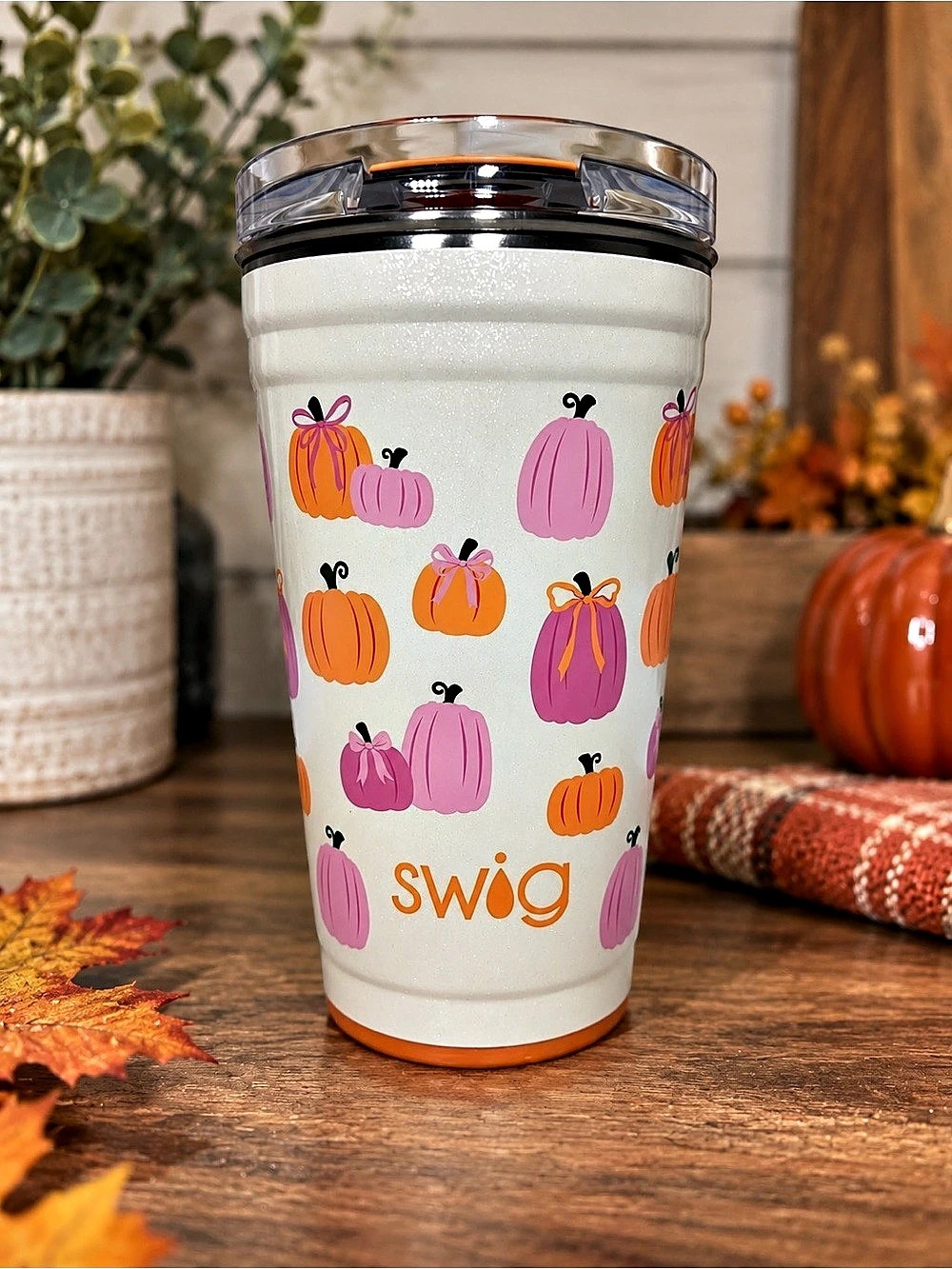 SWIG Life 24 oz Pumpkin & Bows Tumbler